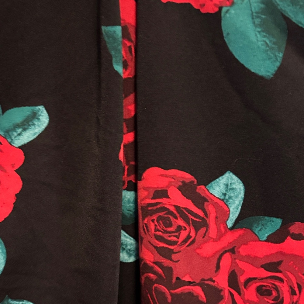 Lane Bryant Black Skirt with Red Rose Print - Picture 3 of 6